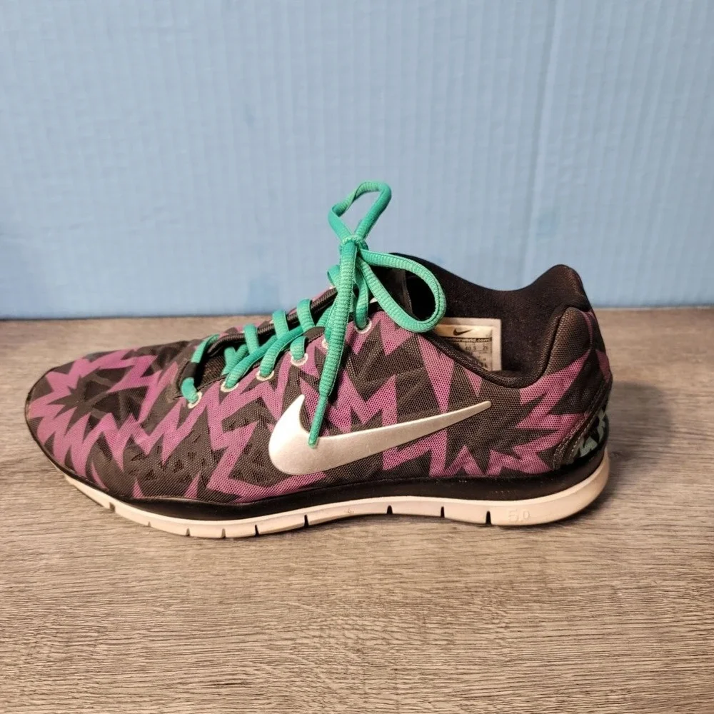 Nike Free TR Fit 3 Running‎ Race Shoes Womens US 9 Purple Black Teal Swoosh Logo